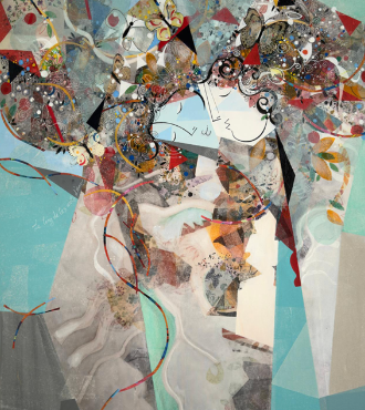 Le long de tes mots d'amour - Original Acrylic on Canvas - 39.4 x 31.5 in